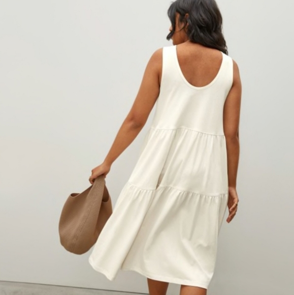 Everlane The Weekend Tiered Dress ivory canvas - Picture 2 of 9